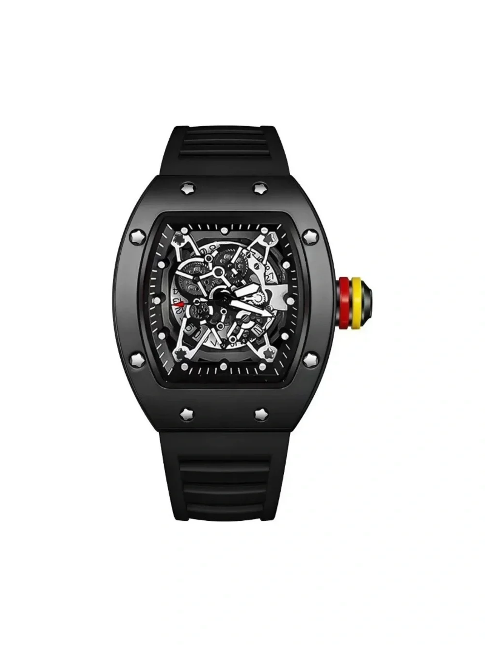 Black Skeleton Dial Sports Watch – Brand Unspecified